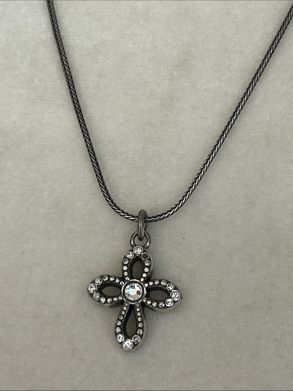 Brighton Womens Necklace Silver Cross Reversible Pendant 16 - 18 InchBrighton